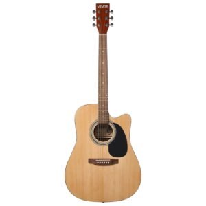 Cutway Acoustic Guitar, 41 In, 6-String, Natural Solid Spruce Top Guitar, For Fingerstyle Solo Jazz