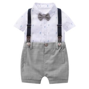 Baby clothes spring and summer baby romper short sleeve little gentleman dress