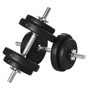 20KG Adjustable Weights Dumbbells Set, Dumbbell Hand Weights For Home Office Gym Body Fitness Lifting Training, Black