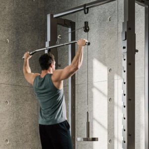 Weight Cable Pulley System for Home Gym with Universal Loading Pin for LAT Pull Down, Biceps Curl Workout, Red