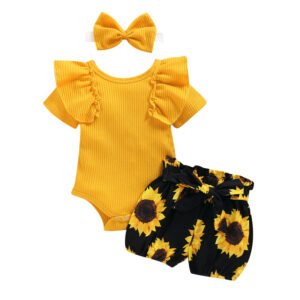 Newborn Set With Short Sleeves And Headband